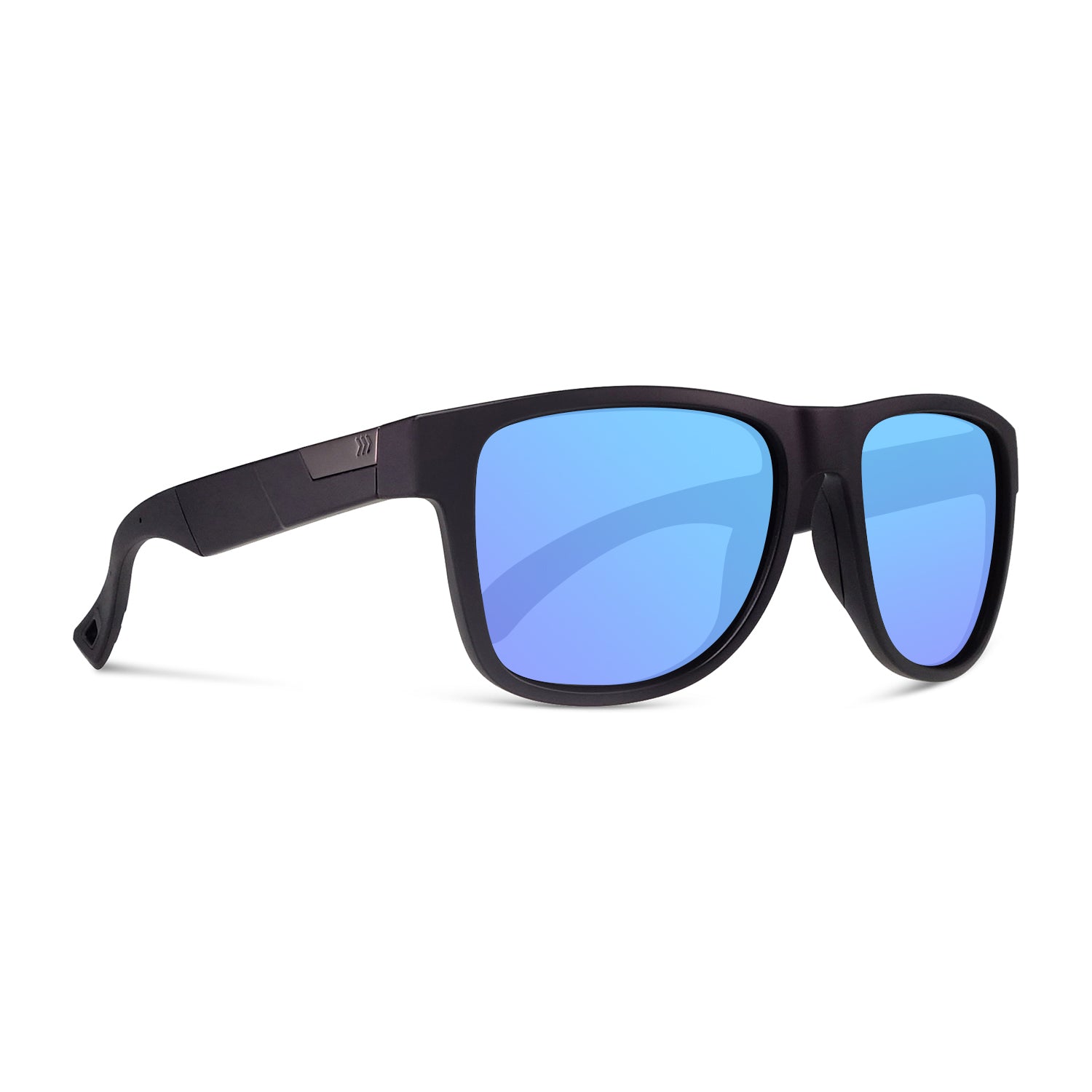 #color_Matte Black / Skye Blue Mirror ColorBoost Polarized Lens