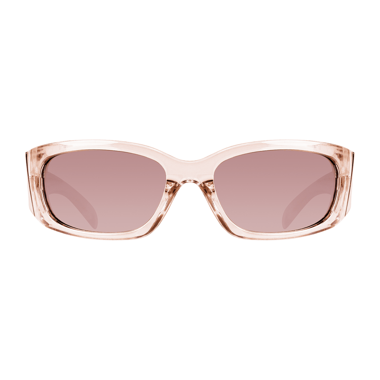 Napster sunglasses in champagne with polarized gradient tea lenses, front view