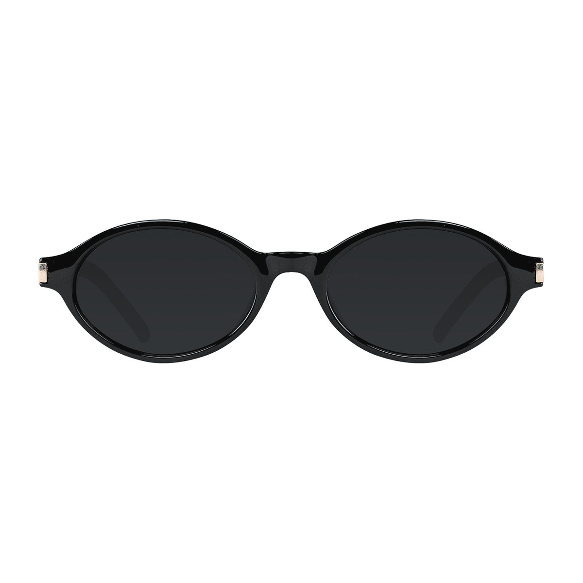 Tempo sunglasses in black with smoke lenses, front view #color_Black / Smoke Lens