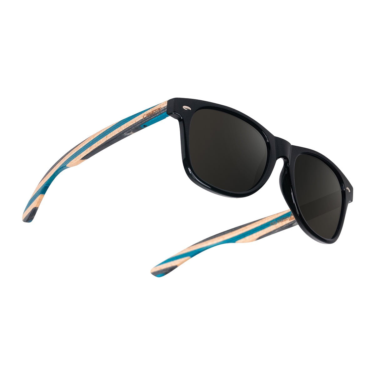 #color_Gloss Black & Black Blue Skatedeck / Smoke Polarized Lens