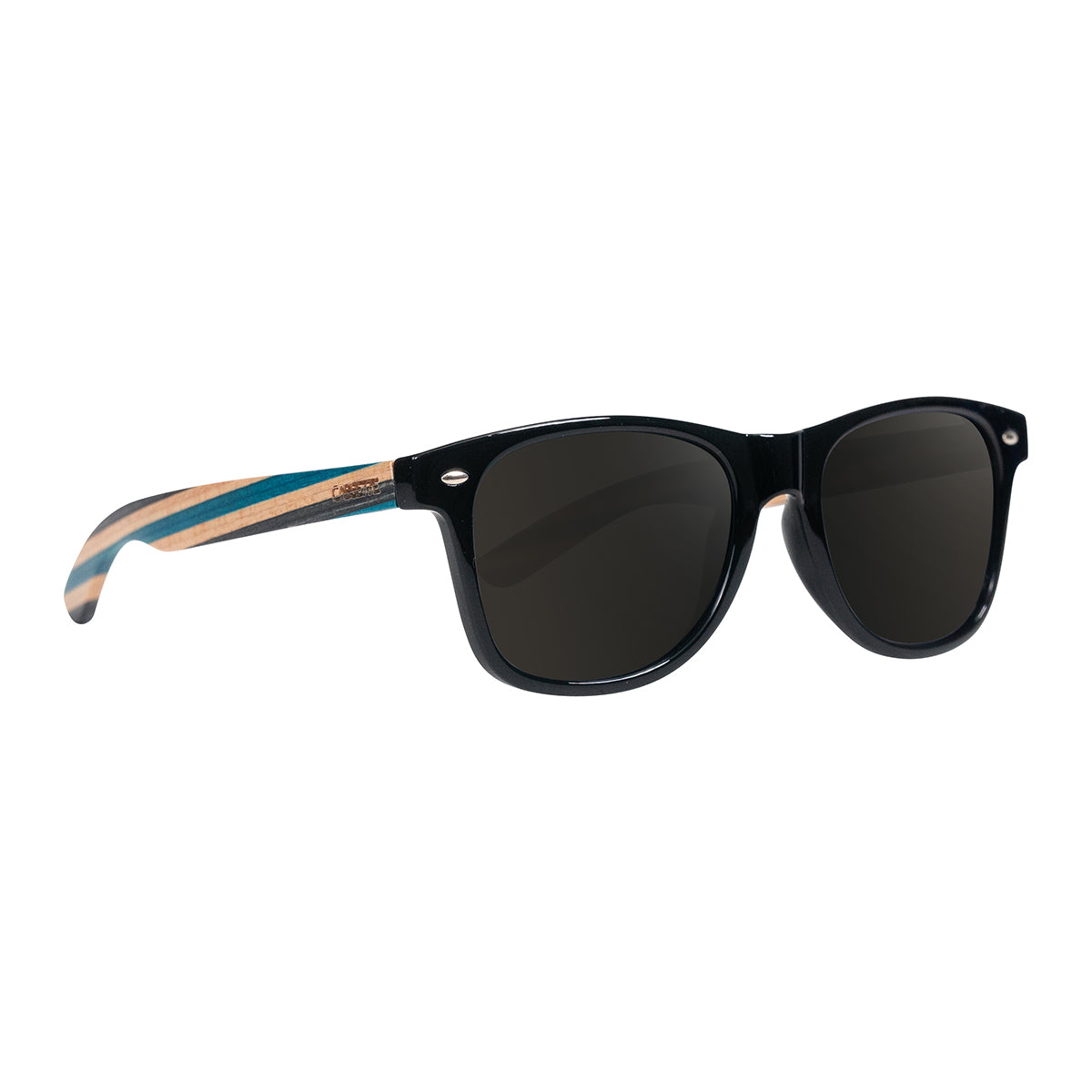 #color_Gloss Black & Black Blue Skatedeck / Smoke Polarized Lens