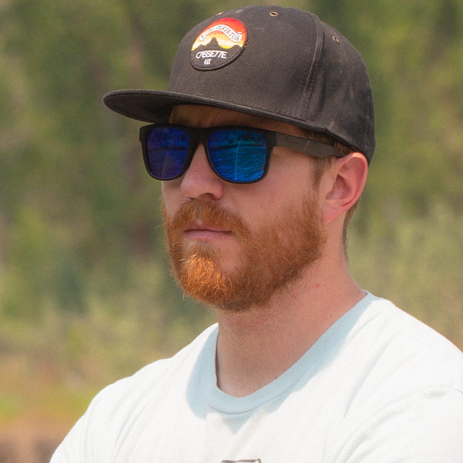 #color_Matte Black / Blue Mirror ColorBoost Polarized Amber Lens