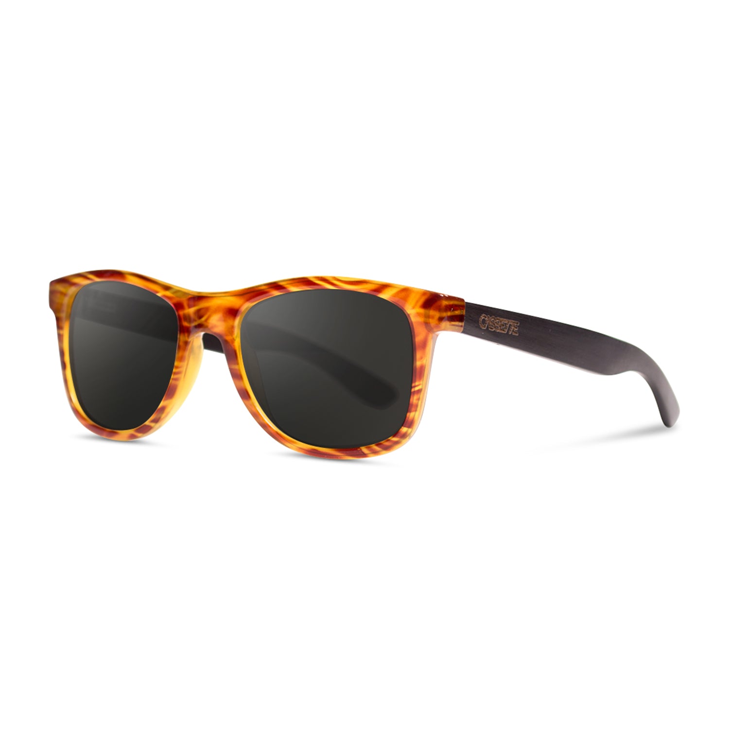 #color_Sunset Tortoise & Ebony Wood / Smoke Lens