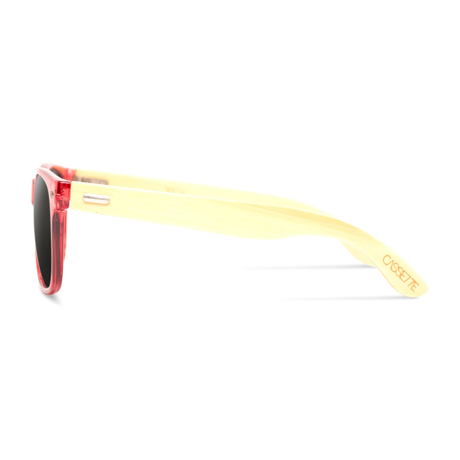 #color_Red & Natural Bamboo / Smoke Lens