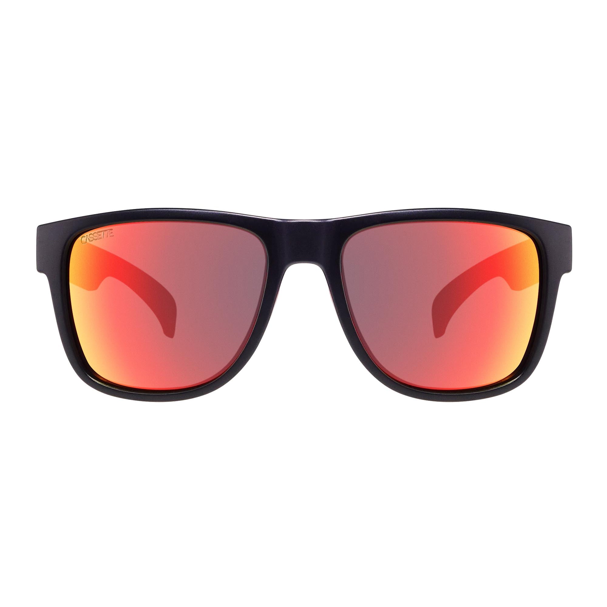 #color_Matte Black and Red / Fire Mirror ColorBoost Polarized Smoke Lens