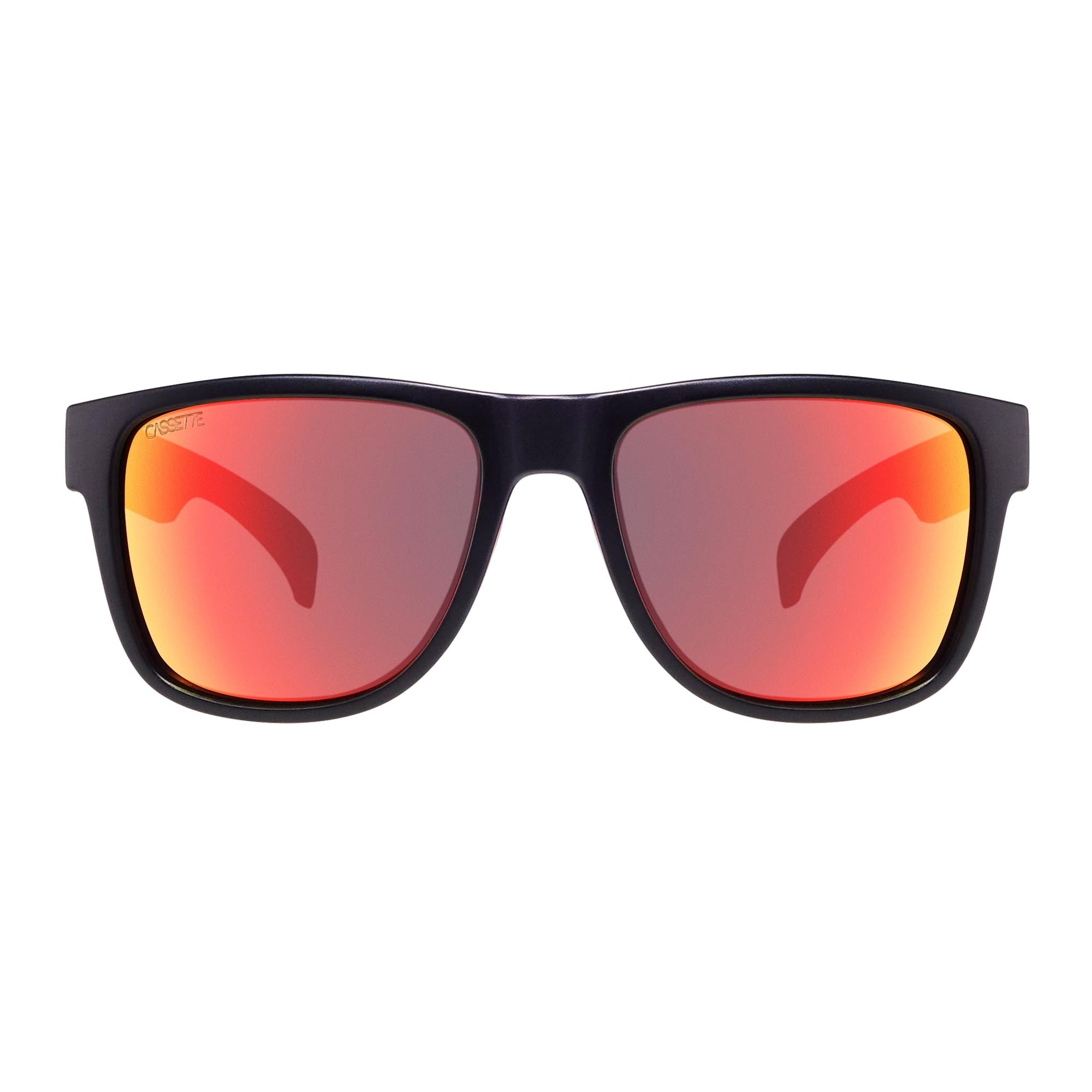 #color_Matte Black and Red / Fire Mirror ColorBoost Polarized Smoke Lens