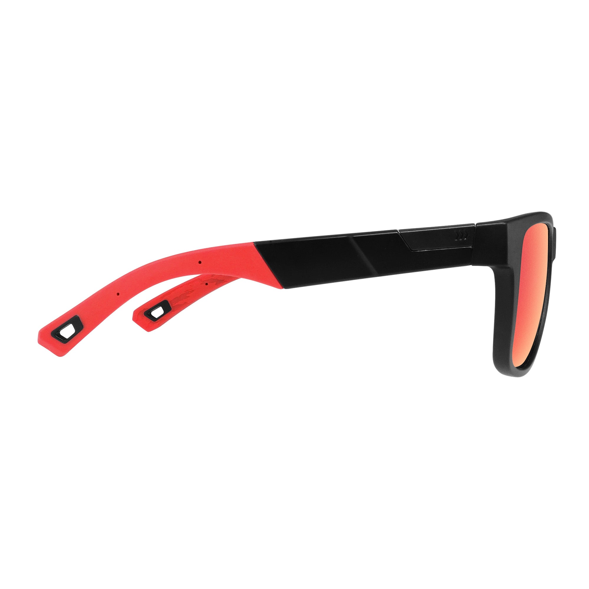 #color_Matte Black and Red / Fire Mirror ColorBoost Polarized Smoke Lens