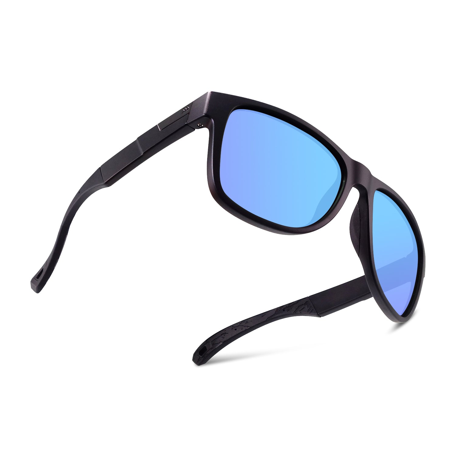 #color_Matte Black / Skye Blue Mirror ColorBoost Polarized Lens