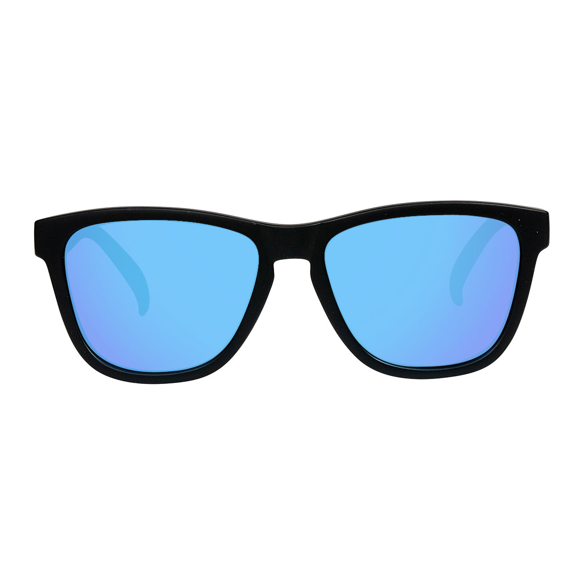 Crossing Alaska Polarized Sunglasses - Crystal Grey Square Wrap Around  Frame & Blue Mirror Lens