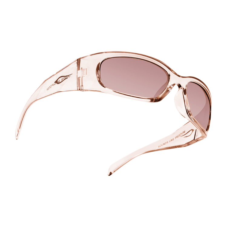 Napster sunglasses in champagne with polarized gradient tea lenses, product view