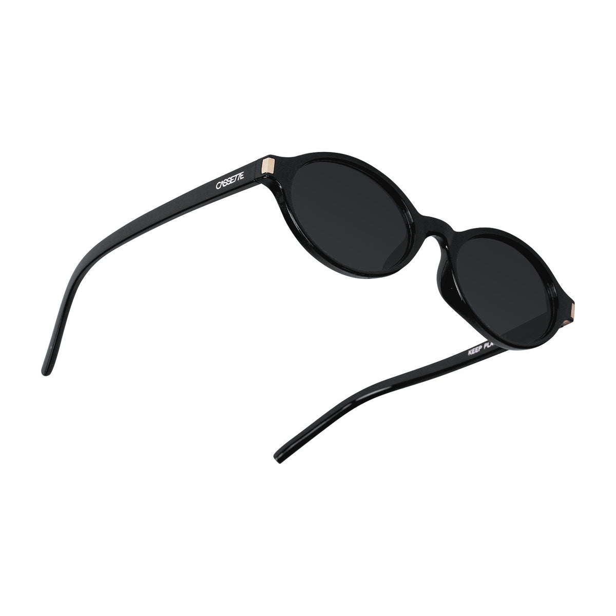 Tempo sunglasses in black with smoke lenses, product view #color_Black / Smoke Lens