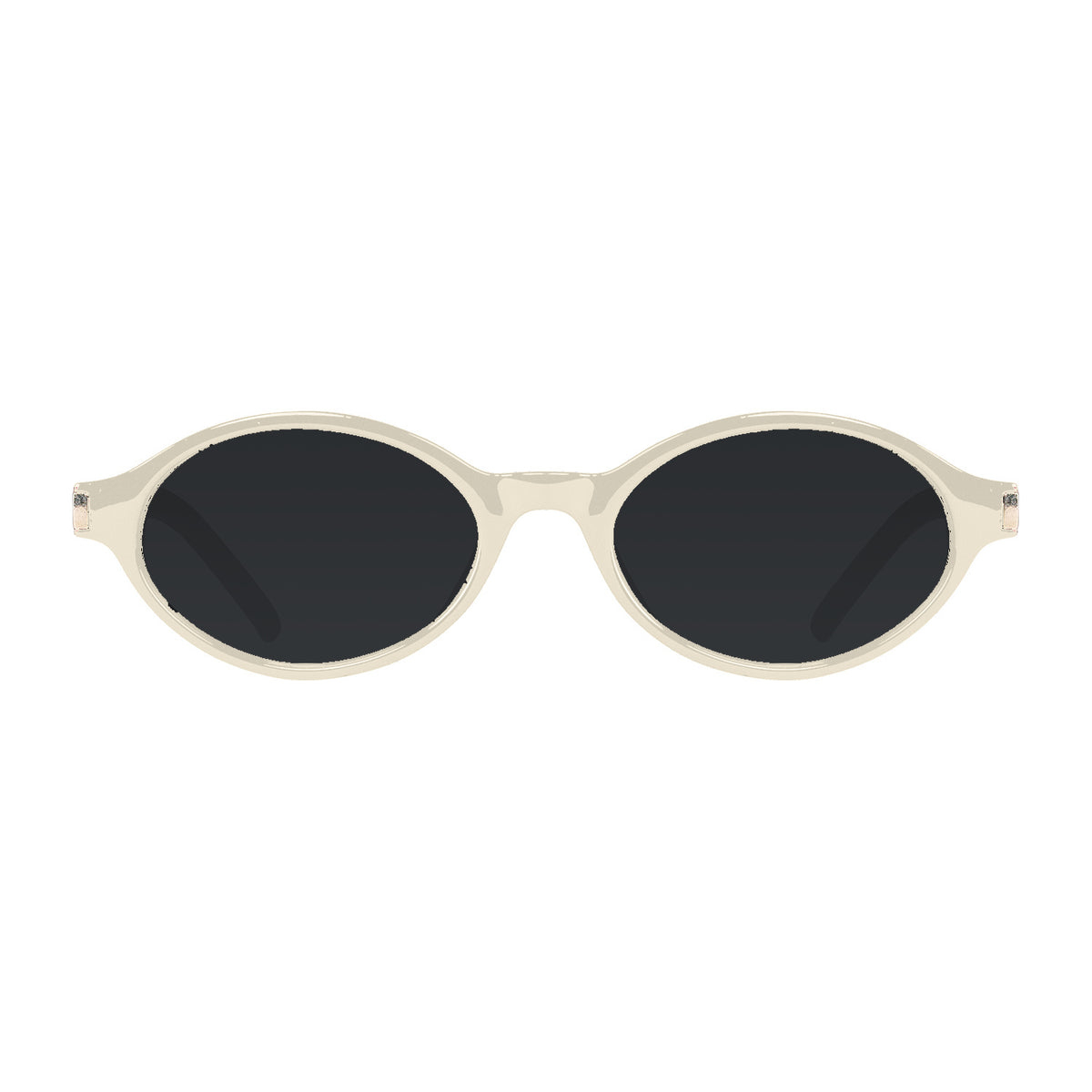 Tempo sunglasses in cream with smoke lenses, front view #color_Cream / Smoke Lens
