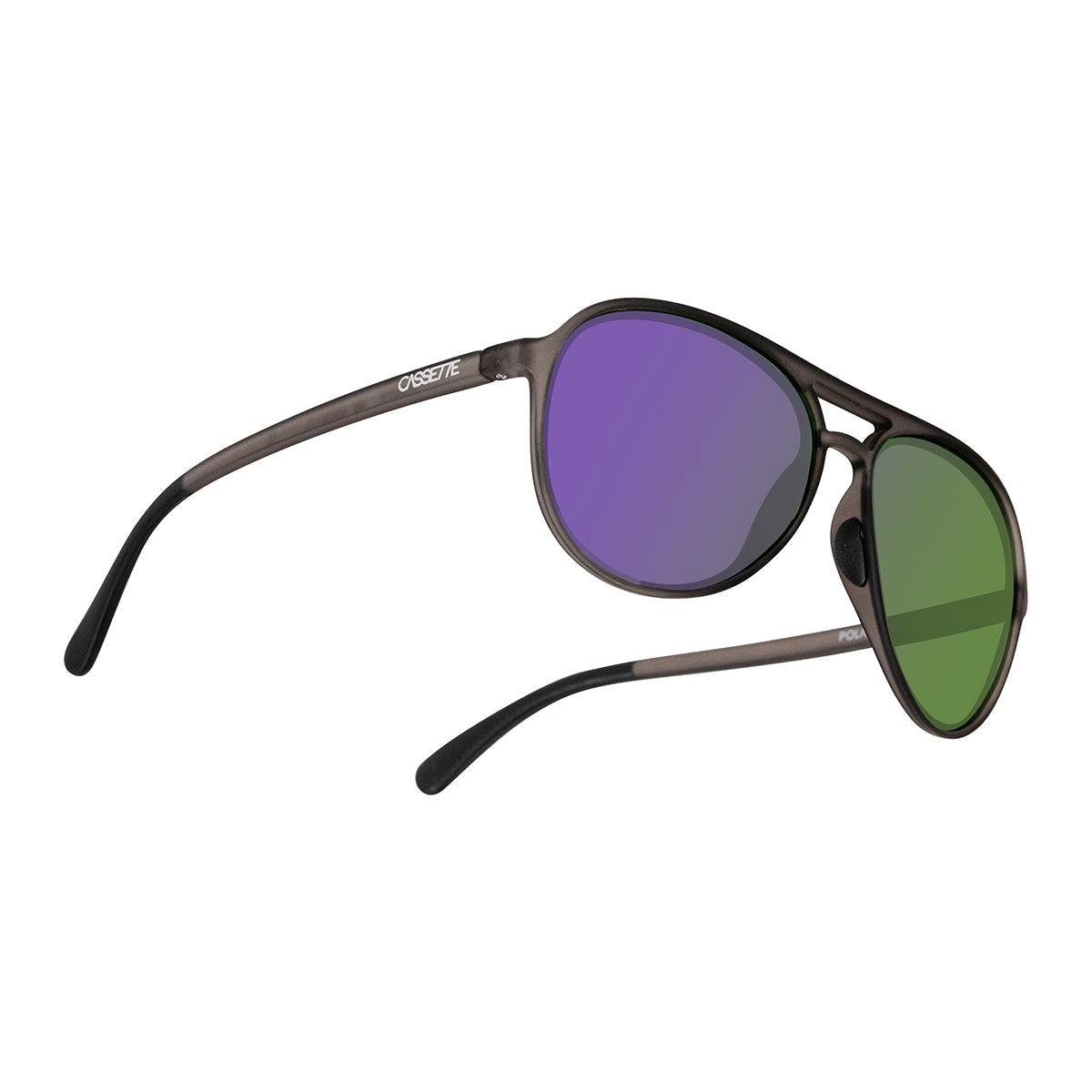 Arctic Fame Round Sunglasses - Polarized Purple Lens & Clear Frame
