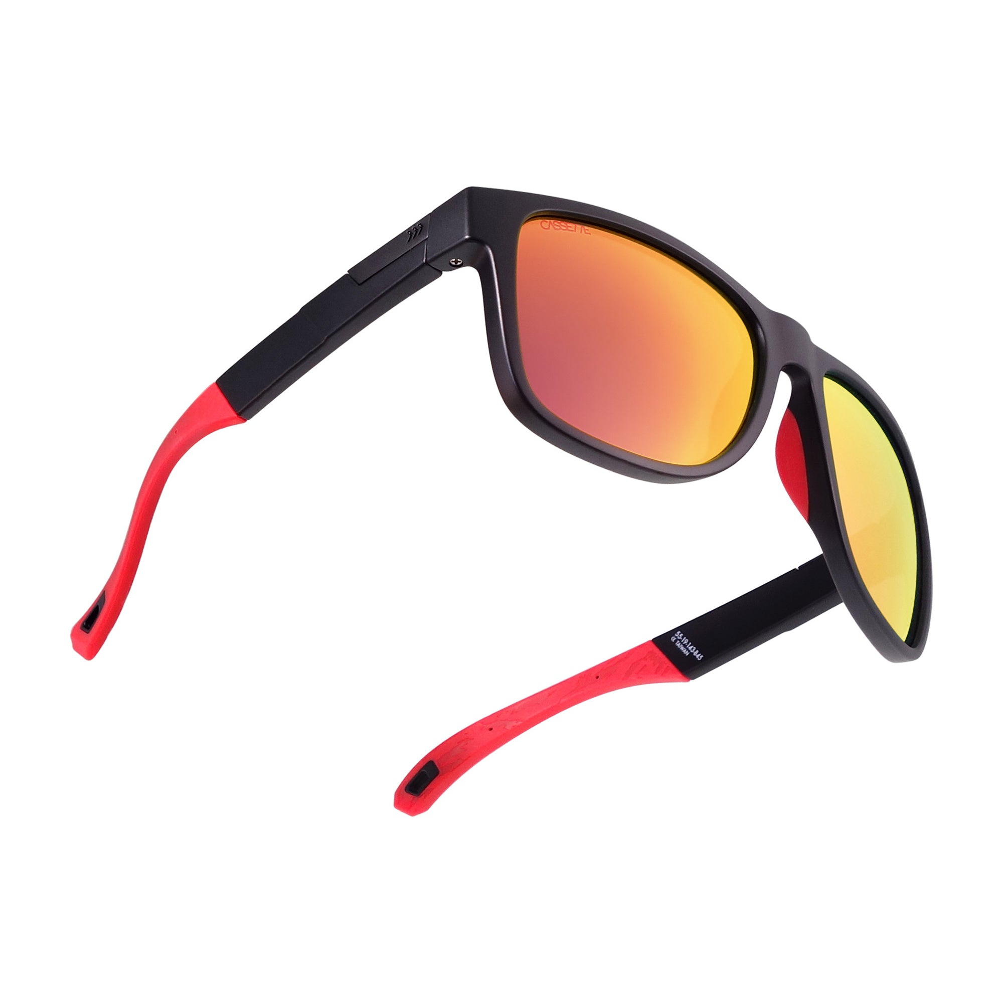 #color_Matte Black and Red / Fire Mirror ColorBoost Polarized Smoke Lens